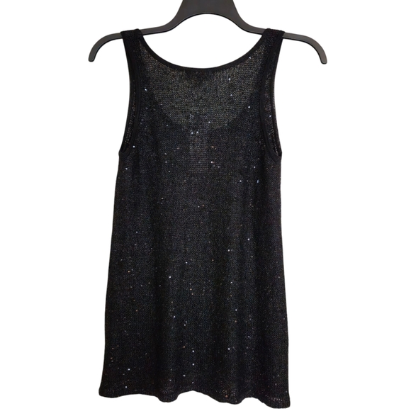 JOAN VASS STUDIO BLACK SPARKLE KNIT TANK NWT SIZE XL - Picture 3 of 12